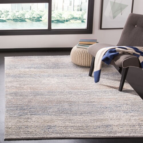 Martha Stewart Cosmopolitan Accent Rug - Cream/Light Gray Perspective: left