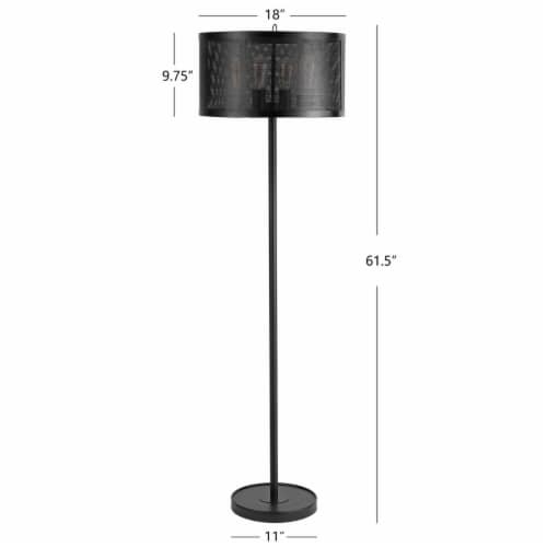 SAFAVIEH Vela Floor Lamp | Black | Perspective: left