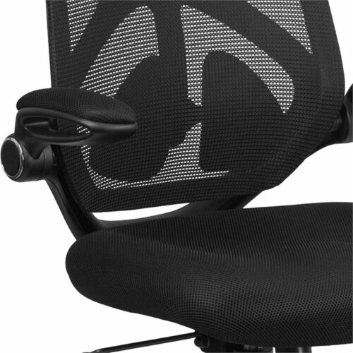 Flash Furniture High Back Mesh Swivel Office Chair in Black Perspective: left