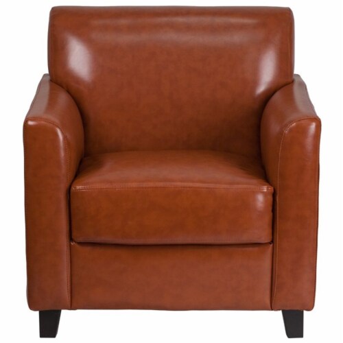 Flash Furniture Hercules Diplomat Leather Reception Chair in Cognac Perspective: left