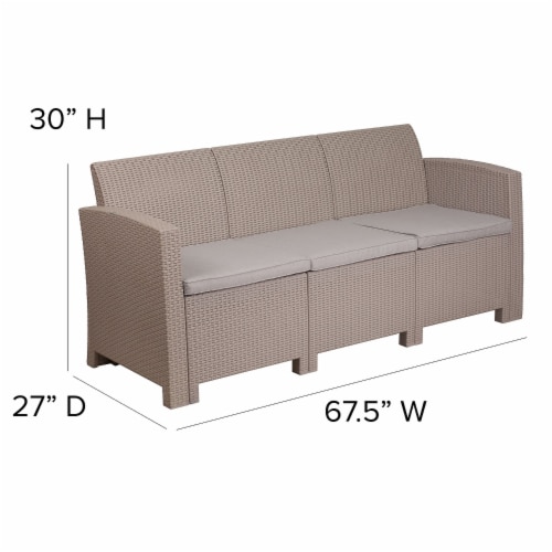 Flash Furniture Patio Lounge Sofa Light Gray (DADSF23) Perspective: left
