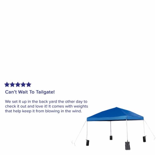 Flash Furniture 10'x10' Pop Up Event Strt Leg Canopy Tent w/Sandbags & Wheel Case BE Perspective: left