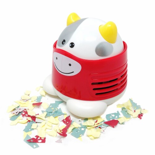 Wrapables Cute Portable Mini Vacuum Cleaner for Home and Office, Cow Perspective: left