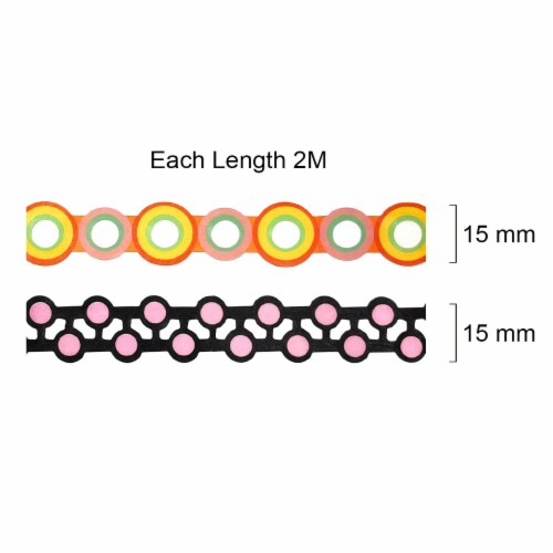 Wrapables Geometric Hollow Washi Masking Tape 4M Length Total (Set of 2), Bubbles Perspective: left