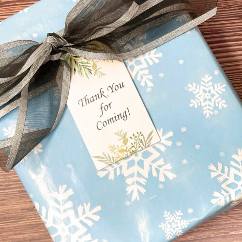 Wrapables Thank You Gift Tags for Weddings, Bridal & Baby Showers (50pcs), Green Nature Perspective: left