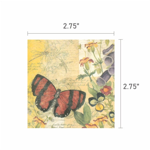Wrapables Scrapbook Paper for Journals, Scrapbooking, Stationery, Butterflies + Floral Decor Perspective: left