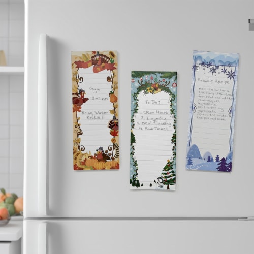 Wrapables Magnetic Refrigerator Memo Notepads (Set of 3), Holidays Perspective: left