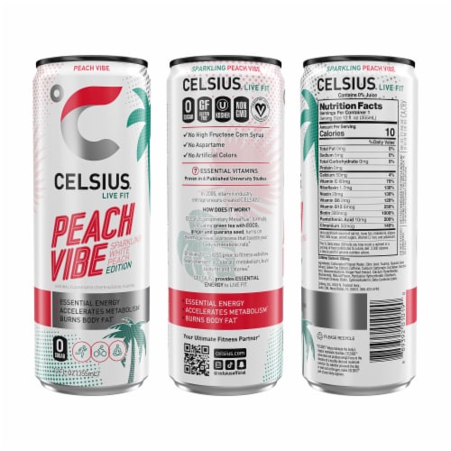 CELSIUS® Energy Drink Vibe Variety Pack Cans Perspective: left