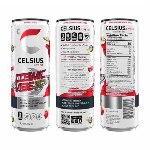 CELSIUS® Sparkling Cosmic Vibe Energy Drink Can Perspective: left