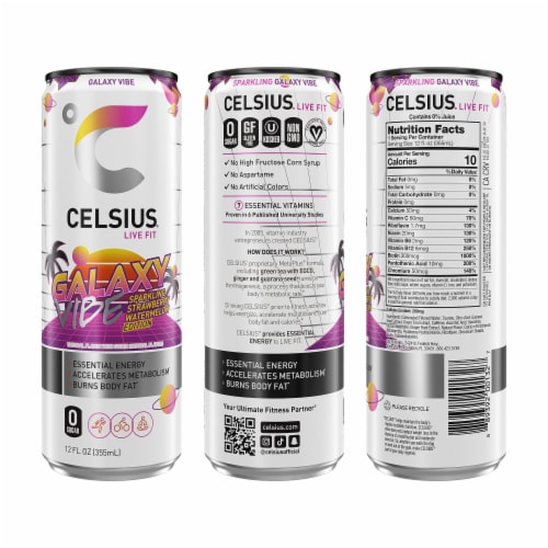 CELSIUS® Sparkling Galaxy Vibe Energy Drink Can Perspective: left