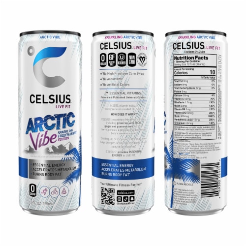 CELSIUS® Sparkling Arctic Vibe Energy Drink Can Perspective: left