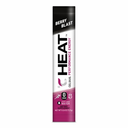 Celsius® Berry Blast Heat On the Go Packets Perspective: left