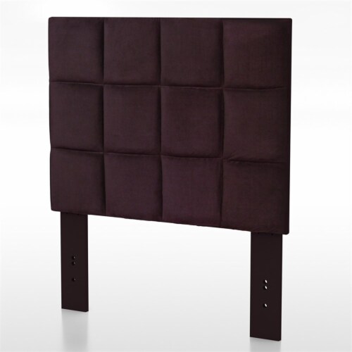 Furniture of America Hellan Fabric Upholstered Twin Headboard in Purple Perspective: left