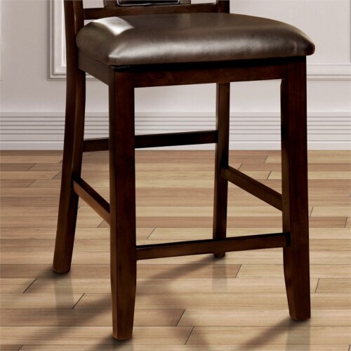 Furniture of America Arena Wood Counter Stool in Dark Cherry (Set of 2