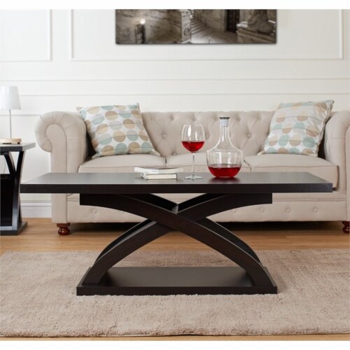 Solid wood espresso shop coffee table