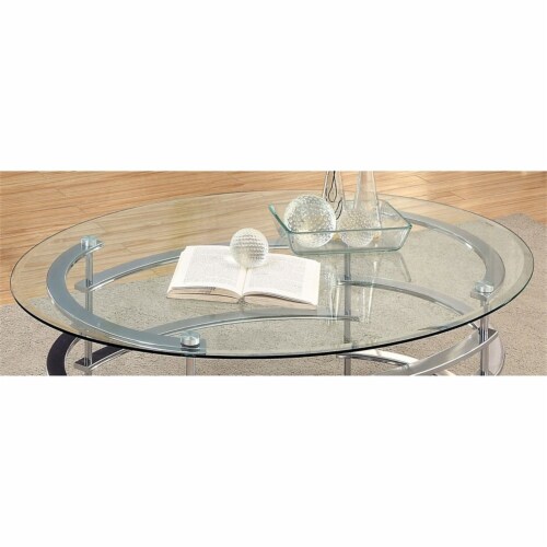 Furniture of America Intra Contemporary Metal Oval Coffee Table in