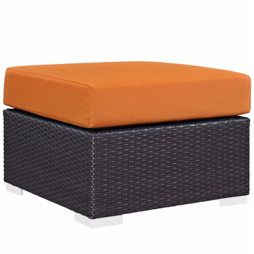 Convene 4 Piece Outdoor Patio Sectional Set - Espresso Orange Perspective: left