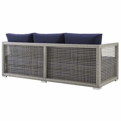 Aura gray wicker outdoor sofa discount