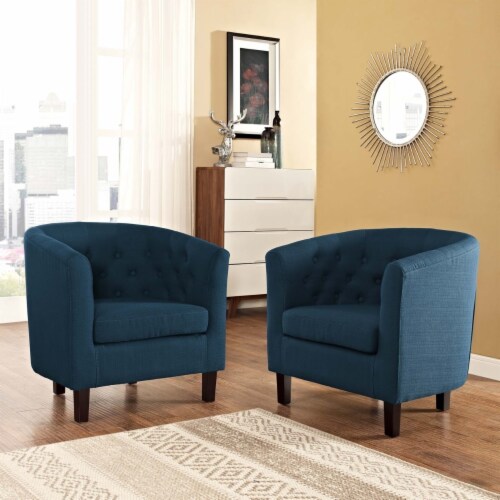 Prospect 2 Piece Upholstered Fabric Armchair Set - Azure Perspective: left