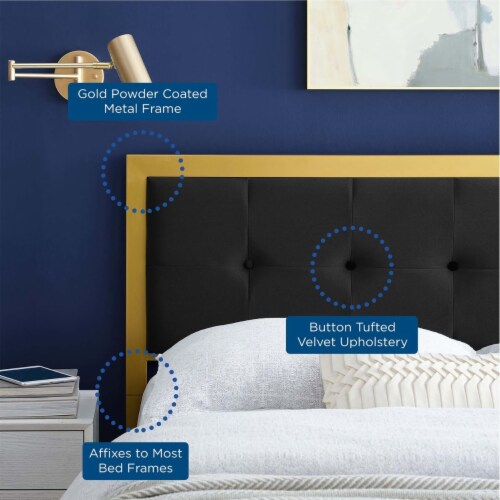 Teagan Tufted King Performance Velvet Headboard Gold Black 1 Kroger