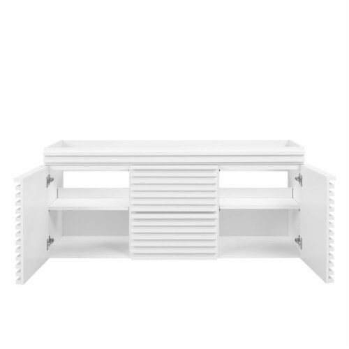 Render 48 Wall-Mount Bathroom Vanity Cabinet-EEI-5867-CHA white Perspective: left