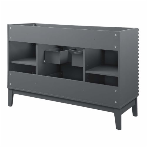 Render 48 Single Bathroom Vanity Cabinet, Gray Perspective: left