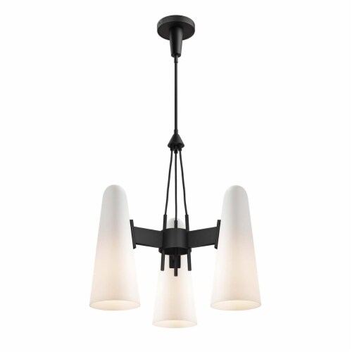Beacon 3-Light Pendant Light, Opal Black Perspective: left