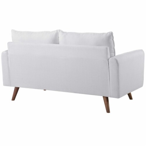 Revive Upholstered Fabric Sofa and Loveseat Set White Perspective: left