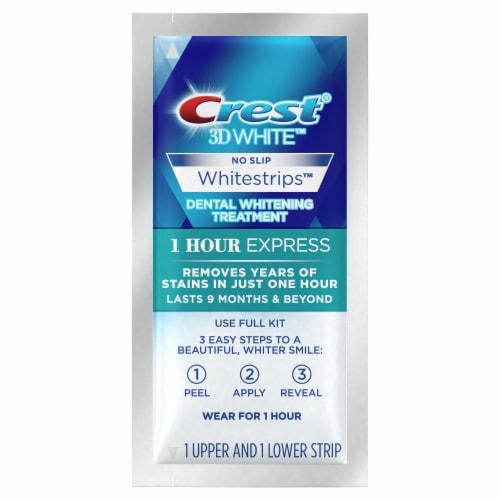 Crest 3D White Whitestrips 1 Hour Express Teeth Whitening Kit, 7 Treatments Perspective: left