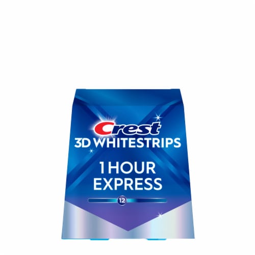 Crest 3D Whitrstrips 1-Hour Express At-home Teeth Whitening Kit Perspective: left