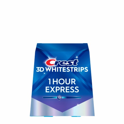 Crest 3D Whitrstrips 1-Hour Express At-home Teeth Whitening Kit Perspective: left