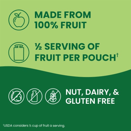 GoGo squeeZ Applesauce and Fruit Puree Apple Strawberry Snack Pouches Perspective: left