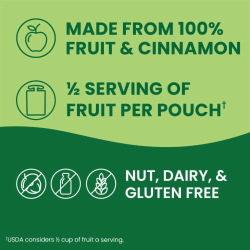 GoGo squeeZ Fruit On The Go Apple Cinnamon Applesauce Perspective: left