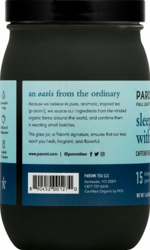 Paromi Sleep wiht Me Herbal Tea Full Leaf Tea Sachets Perspective: left