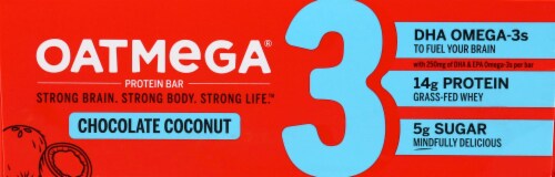 Oatmega Bar Chocolate Coconut Crisp 12 Count Perspective: left