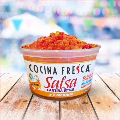 Cocina Fresca Cantina Style Medium Serrano Salsa Perspective: left