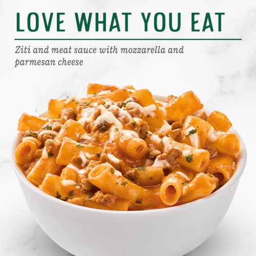 Evol Ziti And Meat Sauce Frozen Meal Perspective: left