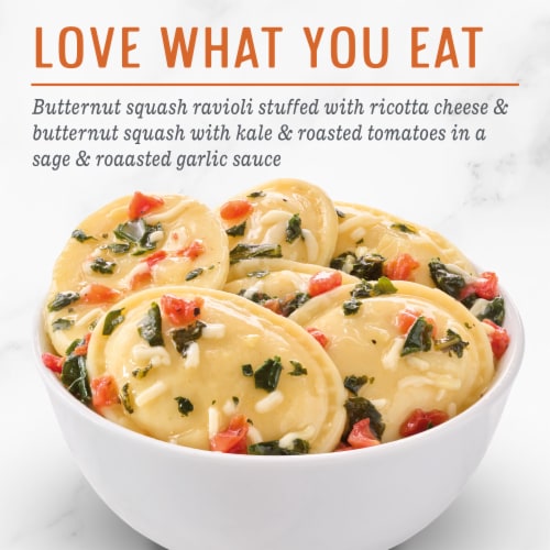 Evol Butternut Squash Ravioli Frozen Meal Perspective: left