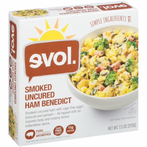 evol. Smoked Uncured Ham Benedict Bowl Perspective: left