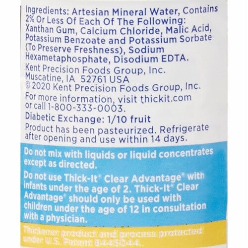 Thick-It Clear Advantage Thickened Water Unflavored 8 oz Bottle Perspective: left