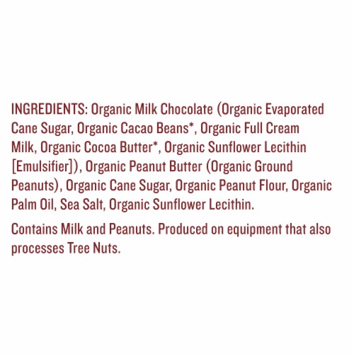Justin's Organic Milk Chocolate Peanut Butter Cups 1.4 oz Perspective: left