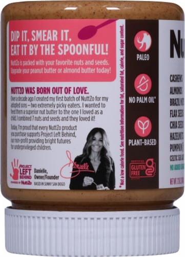 NuttZo® Power Fuel Smooth 7 Nut & Seed Butter Perspective: left