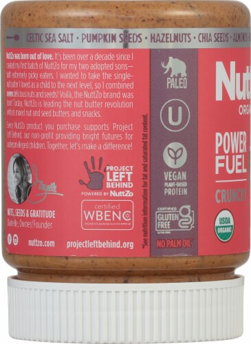NuttZo® Organic Paleo Power Fuel Crunchy 7 Nut & Seed Butter Perspective: left