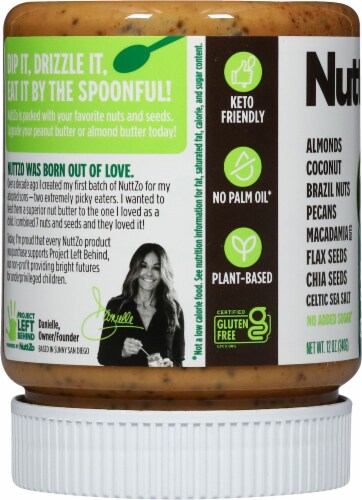 Nuttzo® Keto Crunchy 7 Nut & Seed Butter Perspective: left