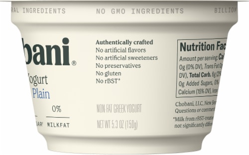 Chobani® Non-Fat Plain Greek Yogurt Perspective: left