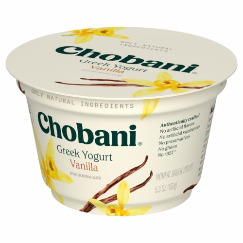 Chobani® Vanilla Nonfat Greek Yogurt Cup Perspective: left