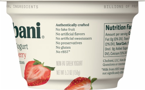 Chobani® Non-Fat Strawberry on the Bottom Greek Yogurt Perspective: left