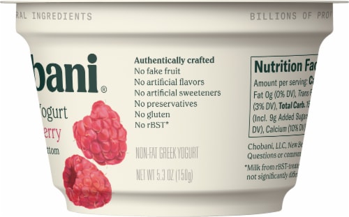 Chobani® Raspberry on the Bottom Nonfat Greek Yogurt Cup Perspective: left