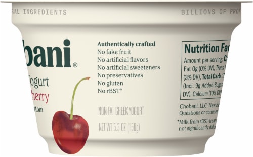 Chobani® Black Cherry on the Bottom Nonfat Greek Yogurt Cup Perspective: left