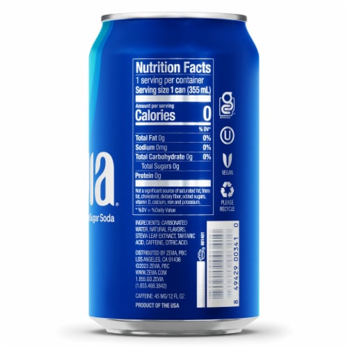 Zevia® Cola Zero Calorie Soda Cans Perspective: left